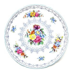 Shelly England Crochet Floral Fine Bone China Teacup Plate